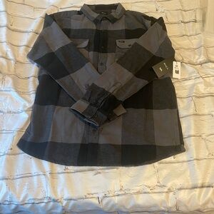 New RVCA Men’s flannel black and gray